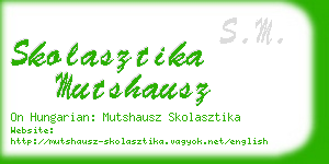 skolasztika mutshausz business card
